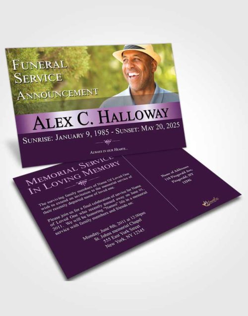 Funeral Announcement Card Template Soothing Classy Wonder