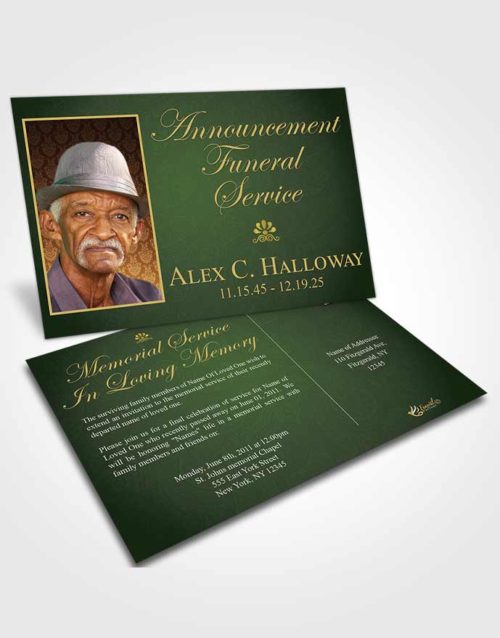 Funeral Announcement Card Template Spring Eagerness