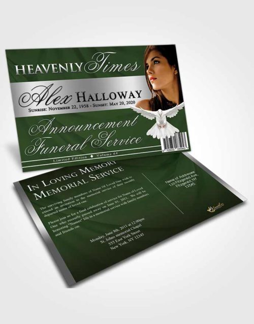 Funeral Announcement Card Template Spring Heavenly Times