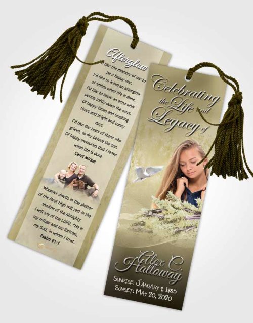 Funeral Bookmark Template Wholesome Collected Lavender Love