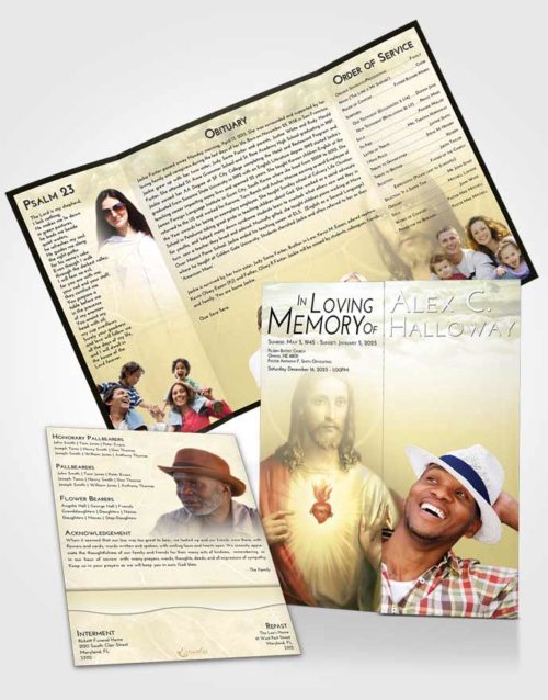 Obituary Funeral Template Gatefold Memorial Brochure At Dusk Jesus Love