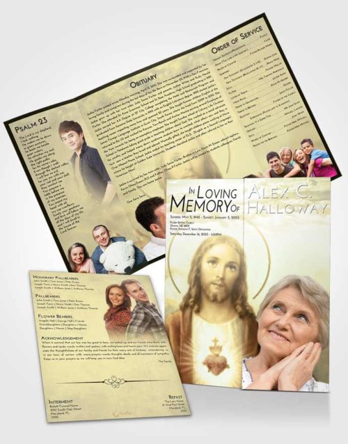 Obituary Funeral Template Gatefold Memorial Brochure At Dusk Jesus our Lord