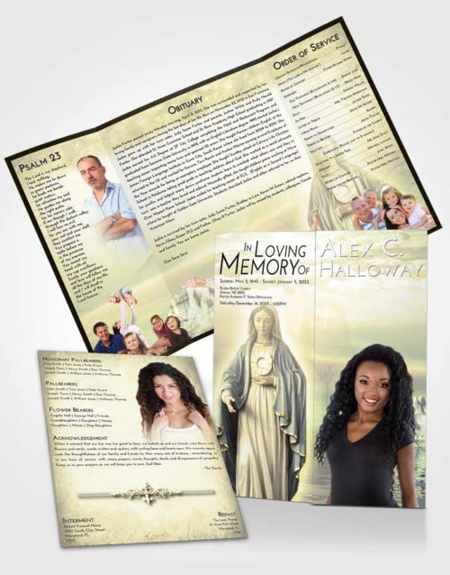 Obituary Funeral Template Gatefold Memorial Brochure At Dusk Mary Full of Grace