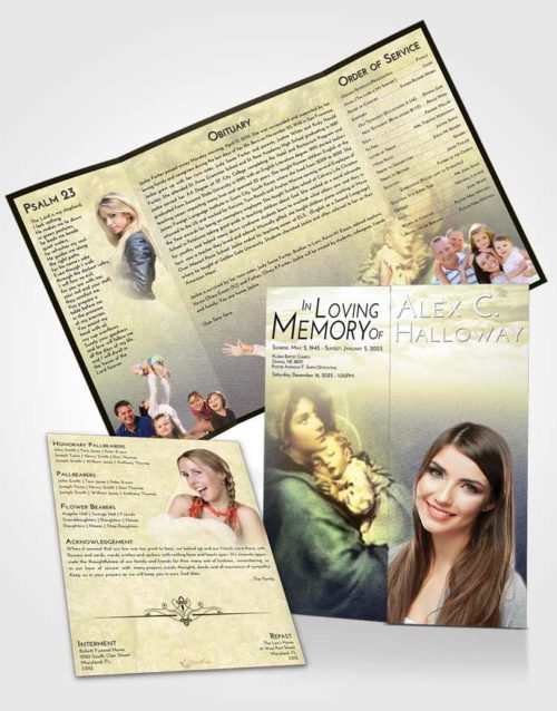 Obituary Funeral Template Gatefold Memorial Brochure At Dusk Mary and Jesus