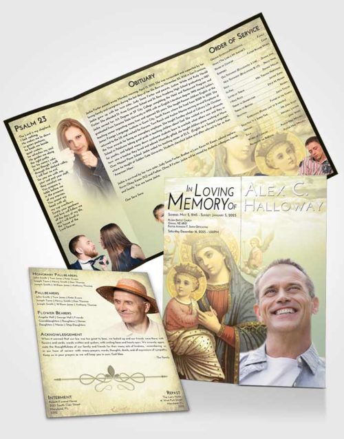 Obituary Funeral Template Gatefold Memorial Brochure At Dusk Marys Love