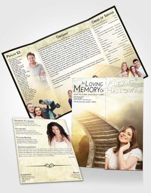Obituary Funeral Template Gatefold Memorial Brochure At Dusk Stairway to Magnificence