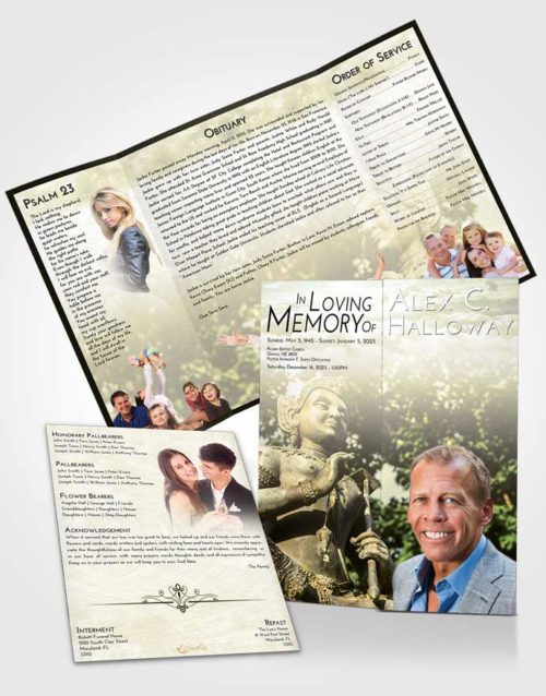 Obituary Funeral Template Gatefold Memorial Brochure At Dusk Vishnu Surprise