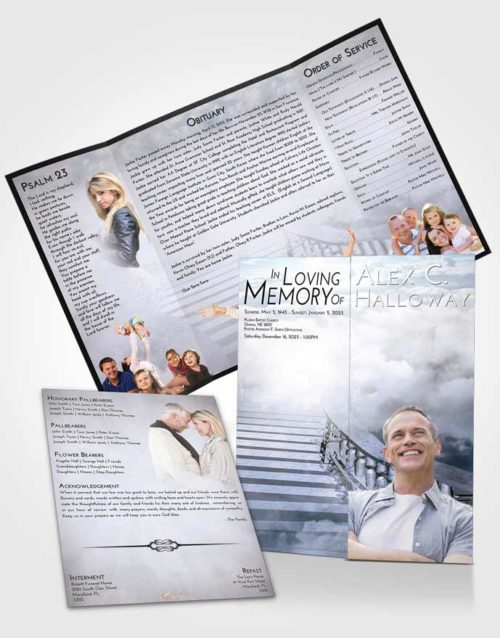 Obituary Funeral Template Gatefold Memorial Brochure Early Stairway to Freedom
