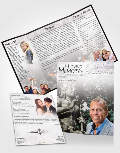 Obituary Funeral Template Gatefold Memorial Brochure Evening Vishnu Surprise