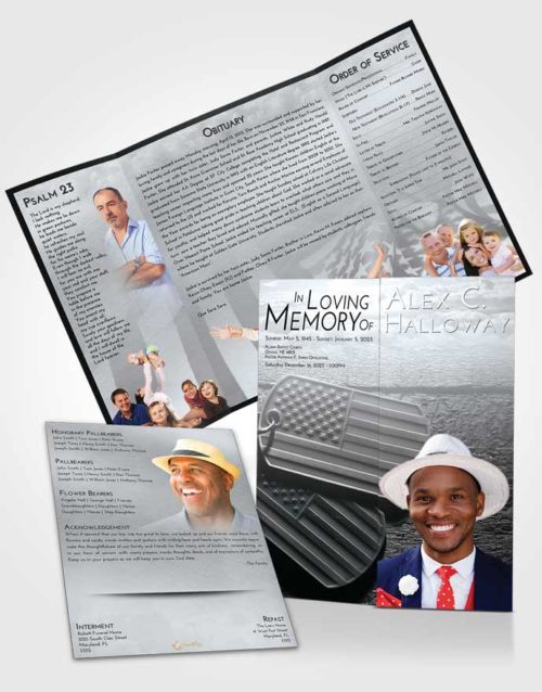 Obituary Funeral Template Gatefold Memorial Brochure Freedom American Memory