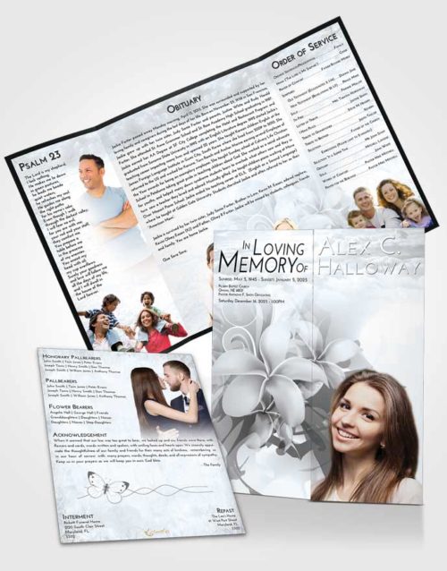 Obituary Funeral Template Gatefold Memorial Brochure Freedom Floral Wish