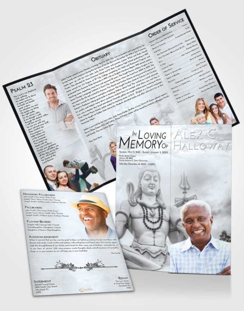 Obituary Funeral Template Gatefold Memorial Brochure Freedom Hindu Mystery
