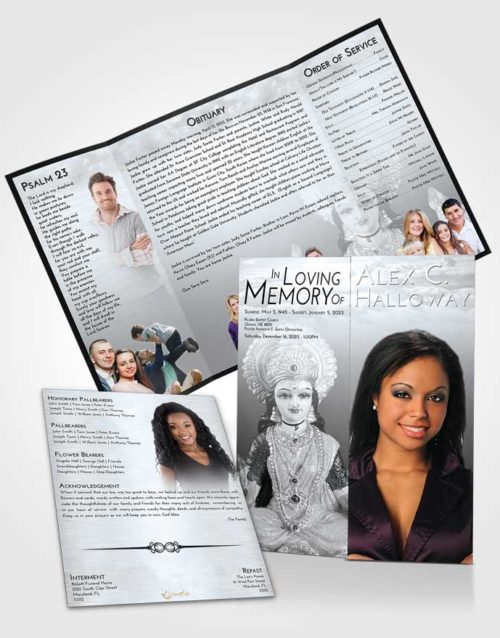 Obituary Funeral Template Gatefold Memorial Brochure Freedom Lakshmi Desire