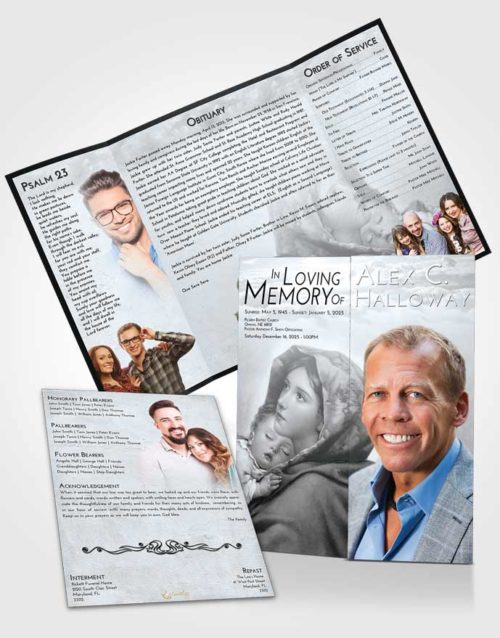 Obituary Funeral Template Gatefold Memorial Brochure Freedom Mother Mary