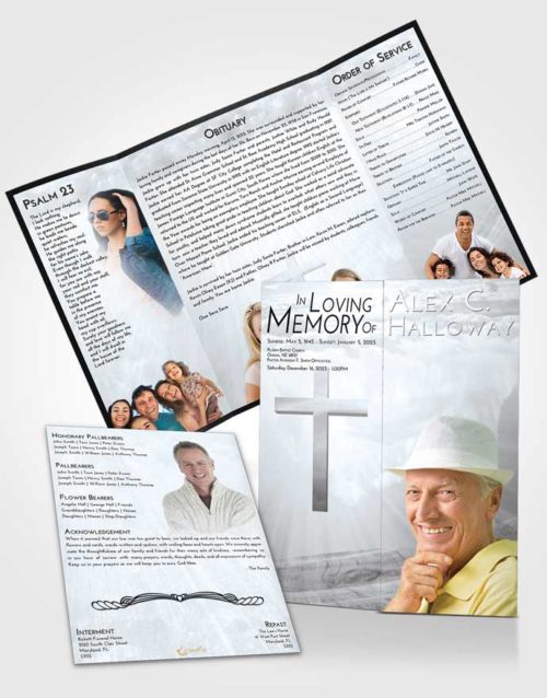 Obituary Funeral Template Gatefold Memorial Brochure Freedom The Cross of Life