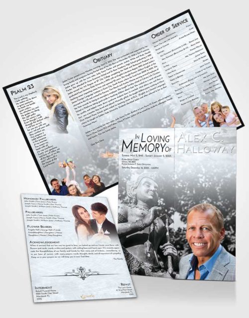 Obituary Funeral Template Gatefold Memorial Brochure Freedom Vishnu Surprise