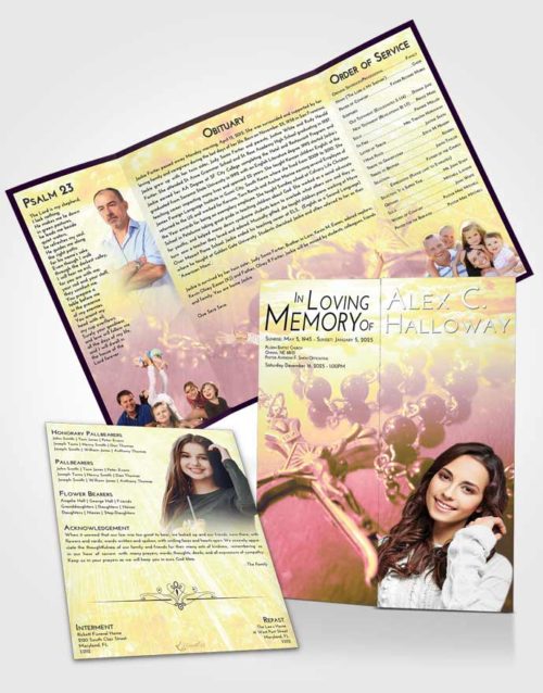 Obituary Funeral Template Gatefold Memorial Brochure Loving Mix Rosary Faith