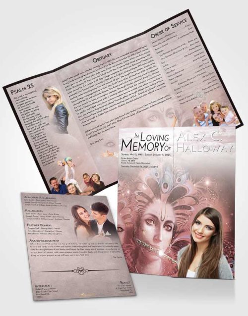 Obituary Funeral Template Gatefold Memorial Brochure Morning Hindu Desire
