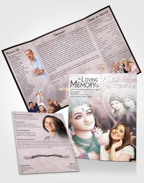 Obituary Funeral Template Gatefold Memorial Brochure Morning Hindu Majesty