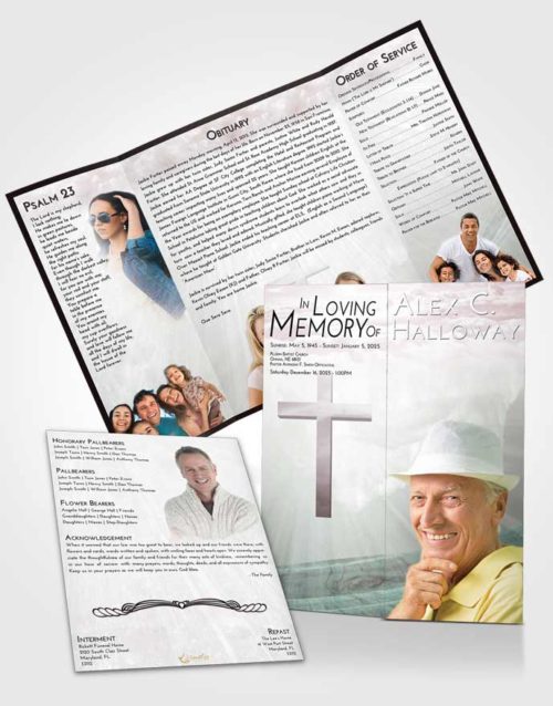 Obituary Funeral Template Gatefold Memorial Brochure Morning The Cross of Life
