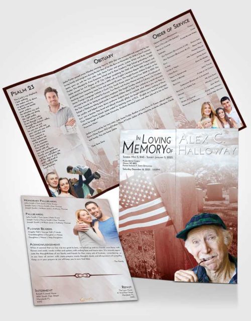 Obituary Funeral Template Gatefold Memorial Brochure Ruby Love American Smile