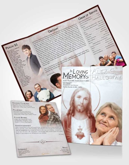 Obituary Funeral Template Gatefold Memorial Brochure Ruby Love Jesus our Lord