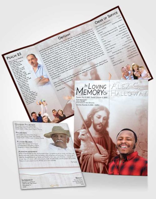 Obituary Funeral Template Gatefold Memorial Brochure Ruby Love Jesus the Savior