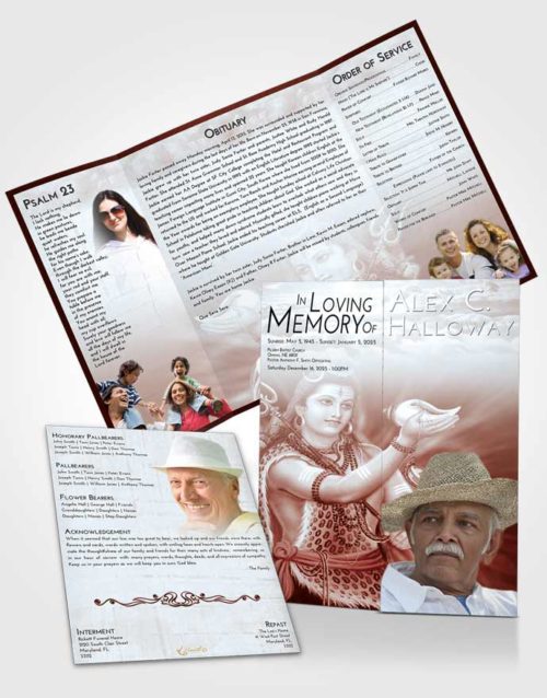 Obituary Funeral Template Gatefold Memorial Brochure Ruby Love Lord Shiva Excellence