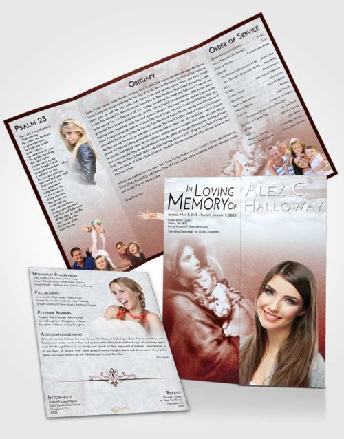 Obituary Funeral Template Gatefold Memorial Brochure Ruby Love Mary and Jesus