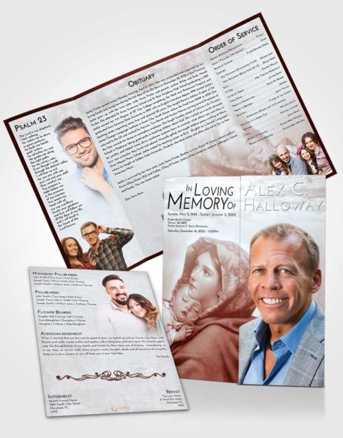 Obituary Funeral Template Gatefold Memorial Brochure Ruby Love Mother Mary