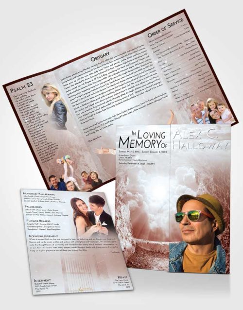 Obituary Funeral Template Gatefold Memorial Brochure Ruby Love Rocky Gates to Heaven