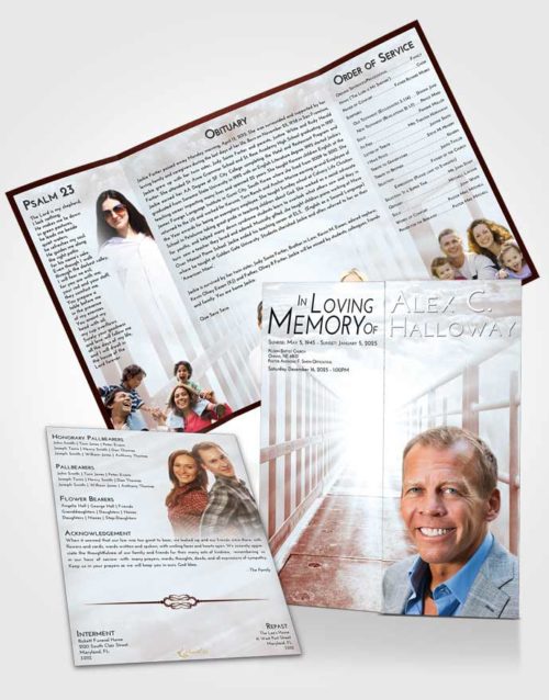 Obituary Funeral Template Gatefold Memorial Brochure Ruby Love Stairway to Faith