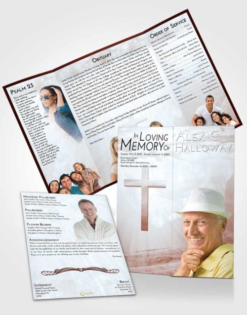 Obituary Funeral Template Gatefold Memorial Brochure Ruby Love The Cross of Life