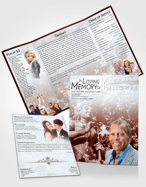 Obituary Funeral Template Gatefold Memorial Brochure Ruby Love Vishnu Surprise