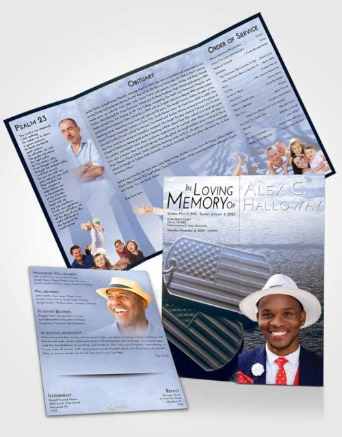 Obituary Funeral Template Gatefold Memorial Brochure Splendid American Memory