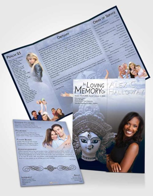 Obituary Funeral Template Gatefold Memorial Brochure Splendid Durga Surprise
