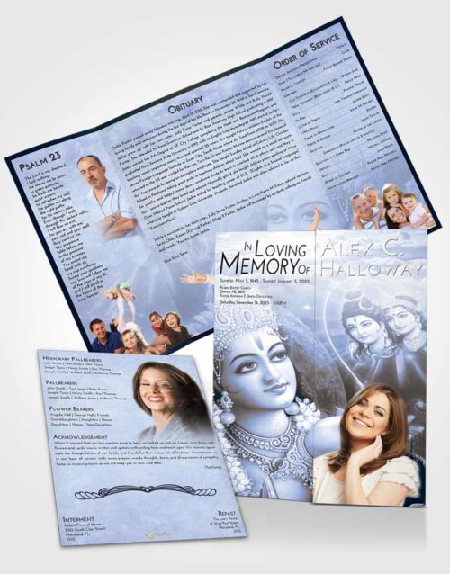 Obituary Funeral Template Gatefold Memorial Brochure Splendid Hindu Majesty