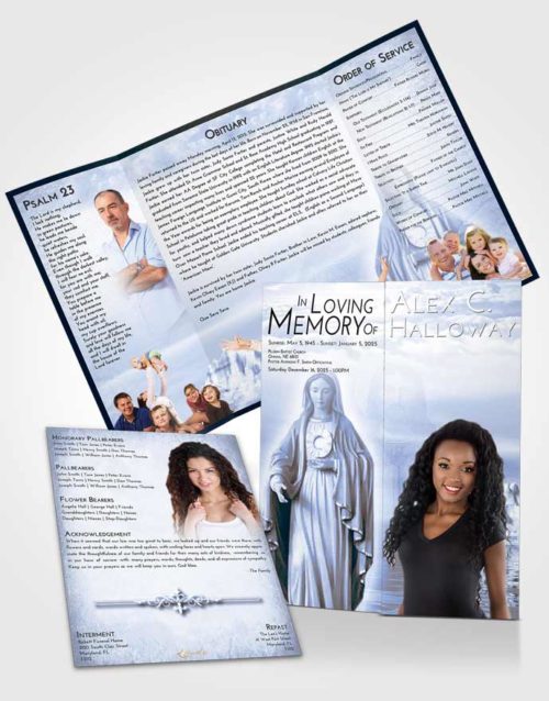 Obituary Funeral Template Gatefold Memorial Brochure Splendid Mary Full of Grace
