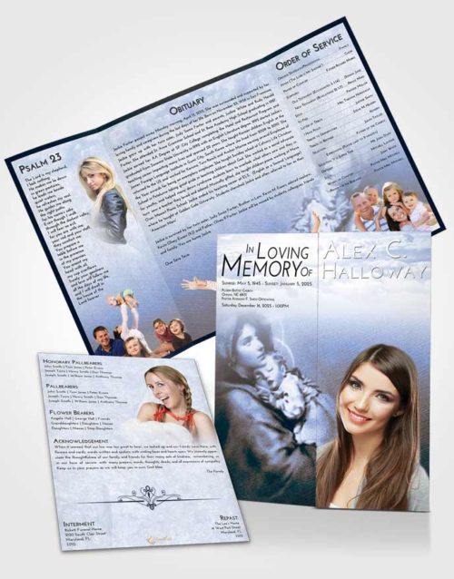 Obituary Funeral Template Gatefold Memorial Brochure Splendid Mary and Jesus