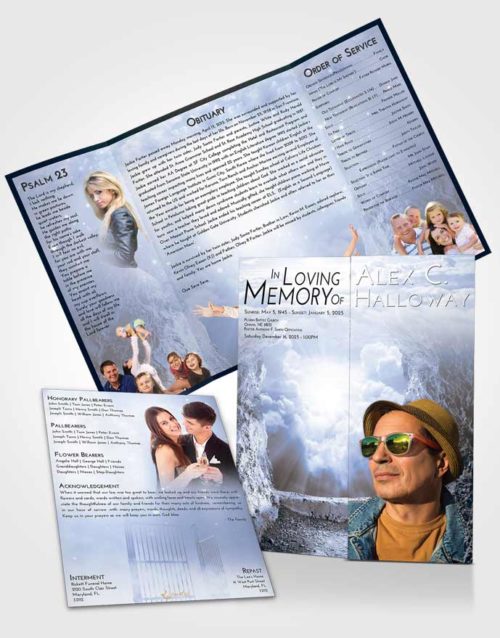Obituary Funeral Template Gatefold Memorial Brochure Splendid Rocky Gates to Heaven