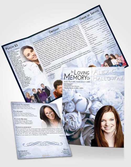 Obituary Funeral Template Gatefold Memorial Brochure Splendid Rose Magic