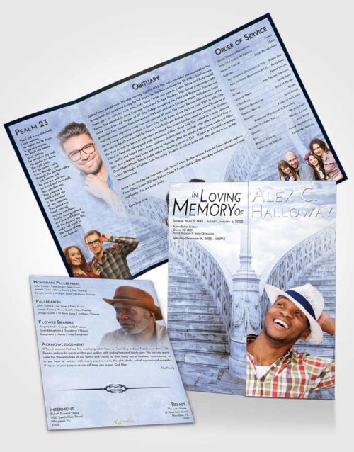 Obituary Funeral Template Gatefold Memorial Brochure Splendid Stairway of Love