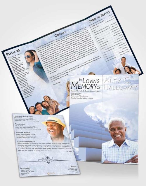 Obituary Funeral Template Gatefold Memorial Brochure Splendid Stairway to Divinity