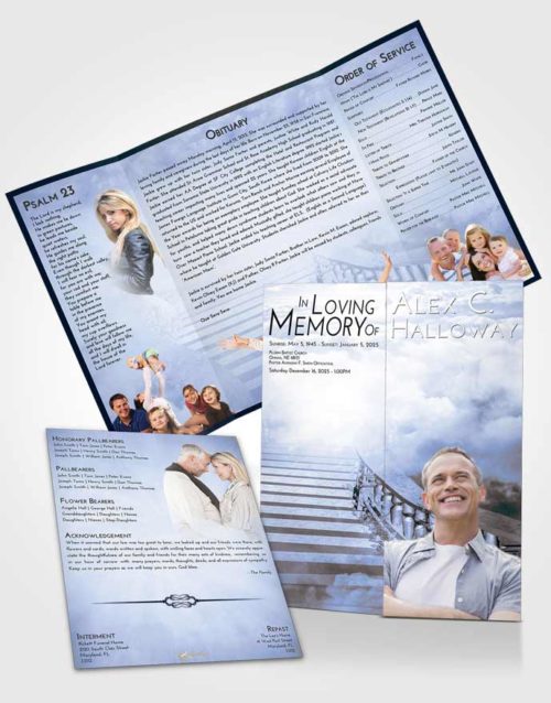 Obituary Funeral Template Gatefold Memorial Brochure Splendid Stairway to Freedom