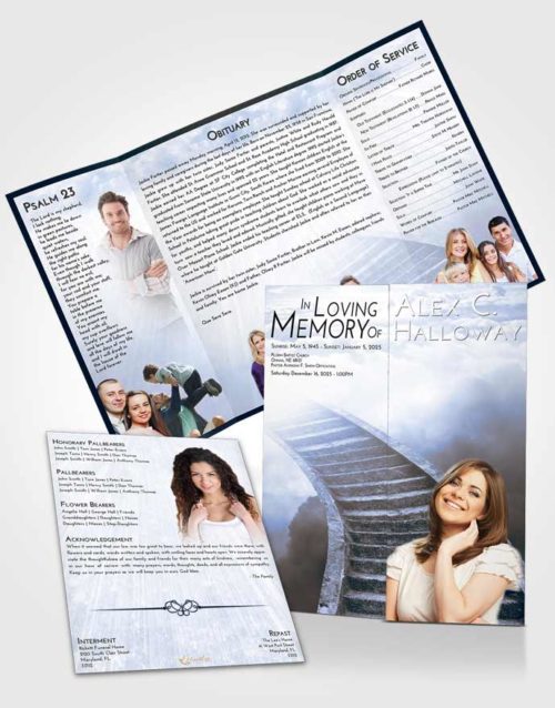 Obituary Funeral Template Gatefold Memorial Brochure Splendid Stairway to Magnificence