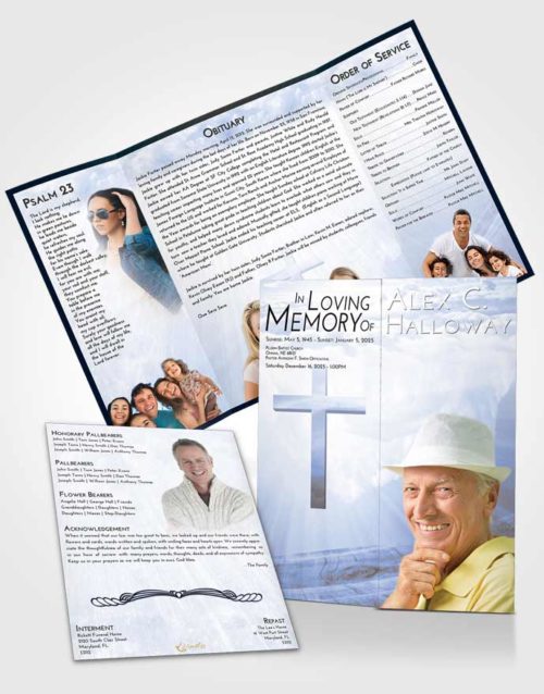 Obituary Funeral Template Gatefold Memorial Brochure Splendid The Cross of Life