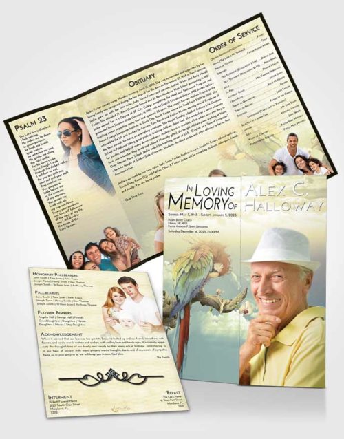 Obituary Funeral Template Gatefold Memorial Brochure At Dusk Magical Parrot