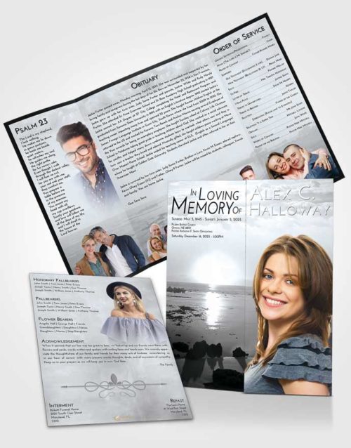 Obituary Funeral Template Gatefold Memorial Brochure Freedom Early Rise