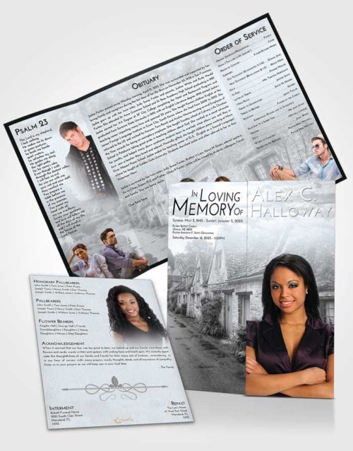 Obituary Funeral Template Gatefold Memorial Brochure Freedom European Home