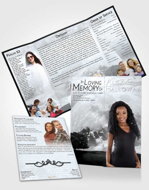 Obituary Funeral Template Gatefold Memorial Brochure Freedom Moon Gaze
